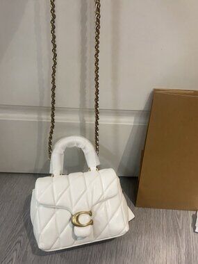 Coach White Patent Quilted Tabby Bag